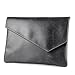 Men PU Leather Large Envelope Bag Clutch Document Bag A4 Book Bag (black)