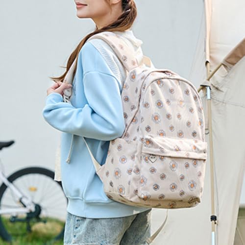Printed Travel Backpack Large Backpack (Small daisy)3