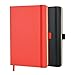 2 Pack Daily Notebook, Ruled Leather Notebooks and Journals to Write in, Daily Planner with Pen Holder, 160 Pages, Professional Notebook Hardcover, A5 Size (8.5" x 5.5"), Black and Red