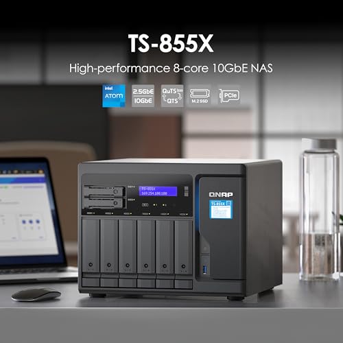 Image of QNAP TS-855X-8G-US 8 Bay High-Performance 8-core 10GbE NAS for deploying Hybrid-Infrastructure Storage and high-Speed virtualization Applications (Diskless)