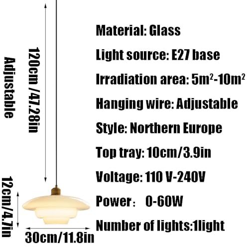 Suspension en verre créative avec culot E27 pour luminaire - 7