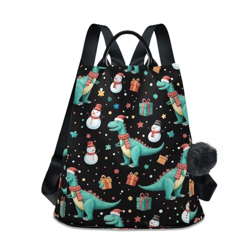 Sac à dos femme voyage antivol motif dinosaures de Noël