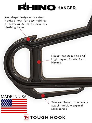 Rhino Hanger | The Everyday For Everything Hanger |Usa Made | 200 Lb Load Capacity | Premium Grade X-Large Heavy Duty Standard Hanger | Unbreakable Multipurpose | Suit Hangers #TOP1
