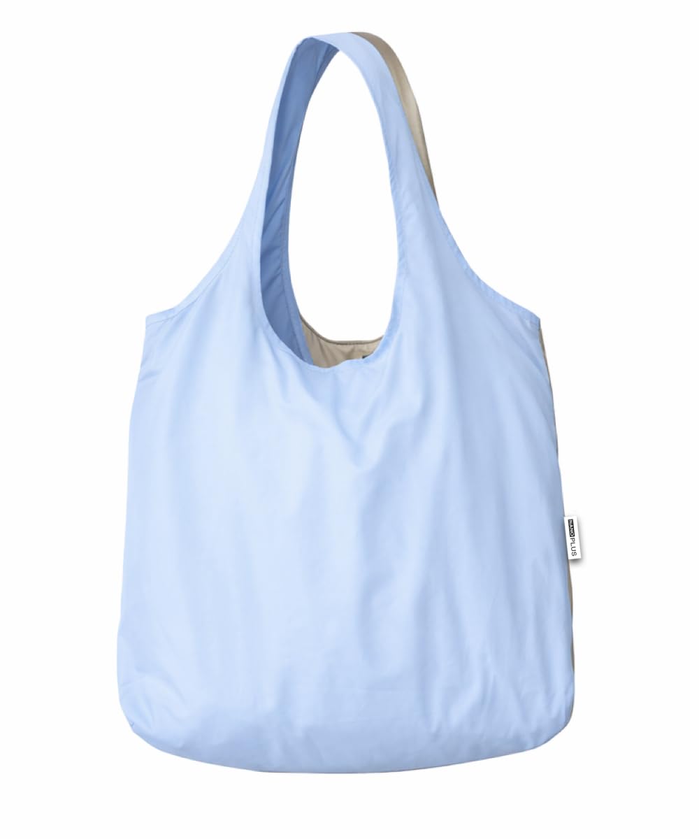 NANOPLUS Ultimate Foldable Travel Tote Bag - Reusable Shopping Bag - Compact & Portable & Lightweight (BlueBrown, 19L)