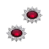 Ruihfas 2Pcs Sparkly Removable Oval Egg Shape Crystal Shoe Clips Accessories for Women Bride Wedding Prom Party Shoes Decoration (Red)