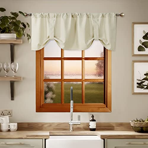 Home Queen VA-STRAP-R-5418-NATURE Tie Up Curtain Valance Window Topper thumb #5