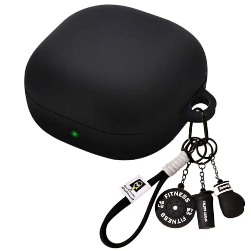 Image of Soft Silicone Case Cover for Samsung Galaxy Core with Gym Boxing Keychain (Black)
