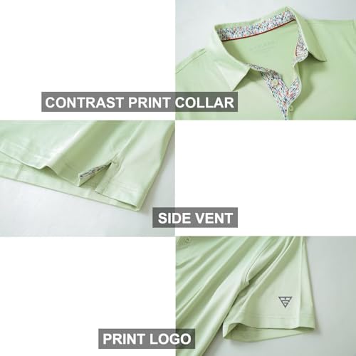 Image of Mens Polo Shirts Short and Long Sleeve Casual Solid Stylish Dry Fit Performance Designed Collared Golf Polo Shirts for Men