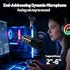 EVERGOODS Gaming Microphone Studio Dynamic Streaming Mic Gaming Microphone Kit with Controller RGB Mute Button Gain Knob Computer Desktop Stand Microphone for Podcast VoiceOver Recording (Bracket) #3