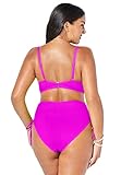 Swimsuits For All Mentor Tie Front High Waist Side Tie Bikini Set - Very Fuchsia, Very Fuchsia