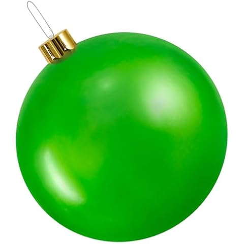Inflatable Christmas Ornaments,18" 25" Christmas Oversized Ornament,Christmas Ball Decorations Indoor Outdoor, Use as Festive Yard Decoration (Green, 25") Cover