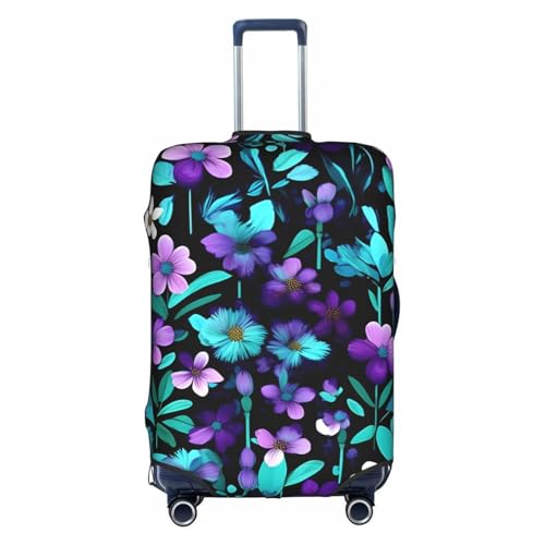 Housse de protection pour bagage élastique à imprimé floral blanc taille M