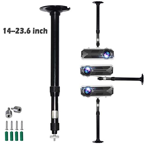 2-Be-Best Universal Projector Ceiling Mount Height Extendable Projector Wall Mount Video Projector Bracket Stand 3 in 1 360° Rotatable Head Extendable Length for Projectors Camera CCTV DVR Black - Thumbnail 2