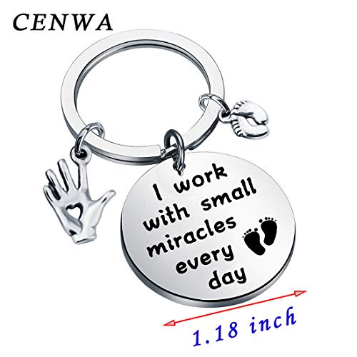 CENWA NICU Nurse Gift Midwife Gift I Work With Small Miracles Every Day Pediatric Nurse Babies Nurse Thank You Gift2