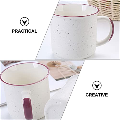 Luxshiny Tazas de Café Esmaltadas Tazas de Café Vintage Tazas de Té de Metal Simples Sopa de Campamento Tazas de Beber… - Imagen 5