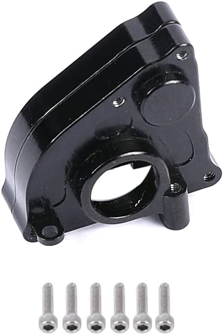 Aluminum Transmission Case Cover Gearbox Housing for Axial SCX24 1/24 RC Crawler Car Upgrades (Black)