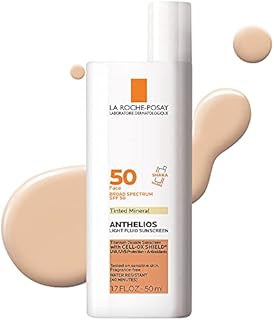 La Roche-Posay Anthelios Tinted Sunscreen SPF 50, Ultra-Light Fluid Broad Spectrum SPF 50, Face Sunscreen with Titanium Dioxide Mineral Face Sunscreen, Universal Tint, Oil-Free