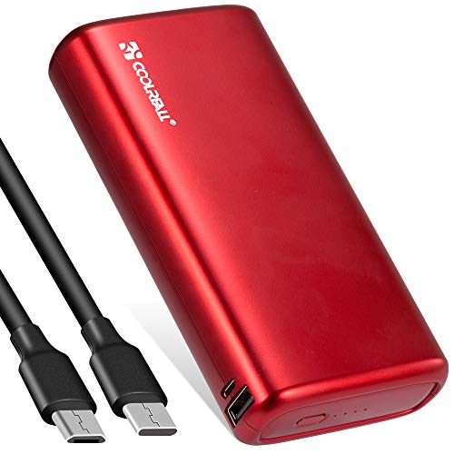 Banco de potencia de 20000 mAh con dos salidas y entradas de alta velocidad, cargador portátil Coolreall para carga rápida, compatible con Varios teléfonos móviles, iPads, computadoras portátiles Rojo