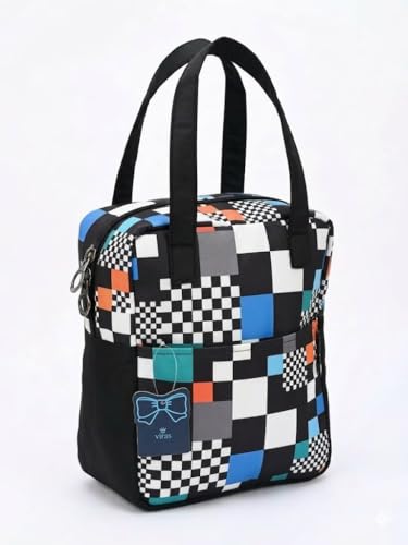 Image of Insulated Lunch Bag for Men & Women | 9.25 litres Large Capacity| 1000D Fabric | Bounded Satin Fabric | Water-Resistant & Leakproof | Durable Lunch Carrier with Double Handles (Multicolor)