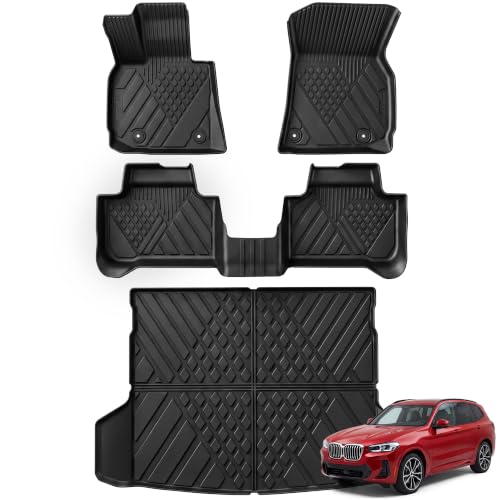 Image of YITAMOTOR Floor Mats & Cargo Liner for 2025 2026 BMW X3 G45 | For BMW X3 G45 30 xDrive /M50 xDrive, All Weather TPE Custom Fit BMW X3 Accessories, 1st, 2nd Row and Cargo Liners, Black