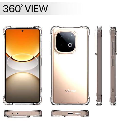 Image of Outlouders Back Cover for iQOO Neo 10 5G / Vivo Y300 GT 5G Clear Transparent PC + TPU Bumper Case with Raised Edges for Shockproof Protection (Transparent)