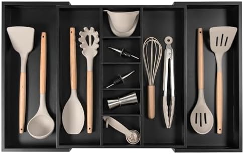 KitchenEdge Adjustable Kitchen Drawer Organizer for Utensils and ...