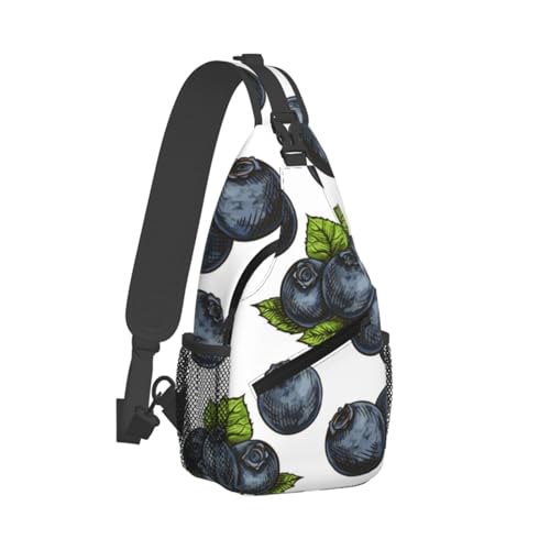 BYwenhopnbs Sac bandoulière Blueberry (2) pour homme, petit sac à dos de voyage à bandoulière – vue 3
