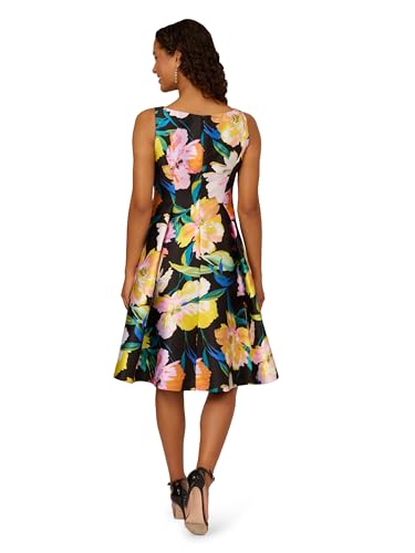 Image of Adrianna Papell Printed Mikado Short Dress