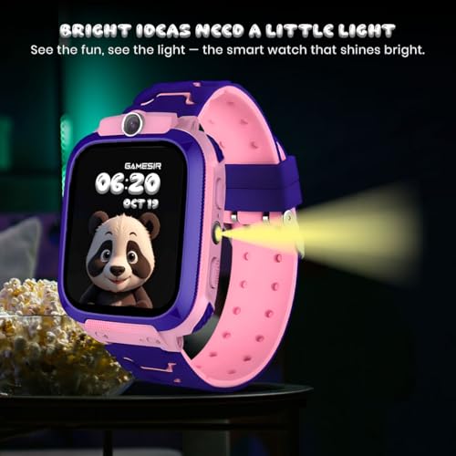Image of GameSir Q18 Kids Smart Watch, 2G /3G Connectivity, Voice Calling, GPS Tracker, Two-Way Calling, SOS Function, Camera & Water Rasistence, Smartwatch for Kids - Boys & Girls - (Pink)