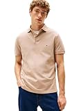 Tommy Hilfiger Short Sleeve Polo Camisetas in Regular Fit with Stretch and Organic Pique Cotton Polo de Manga Corta de Corte Normal con elástico y algodón piqué orgánico para Hombre (1),Gris Pardo