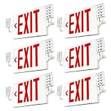 SR23-85 - Missing Emergency Exit Label - 2023 Volvo 9700 Buses 5 FREELICHT 6 Pack LED Double-Sided Exit Sign with Emergency Lights, Adjustable LED Emergency Exit Lights with Battery Backup, Hard Wired, UL Certified, AC 120/277V