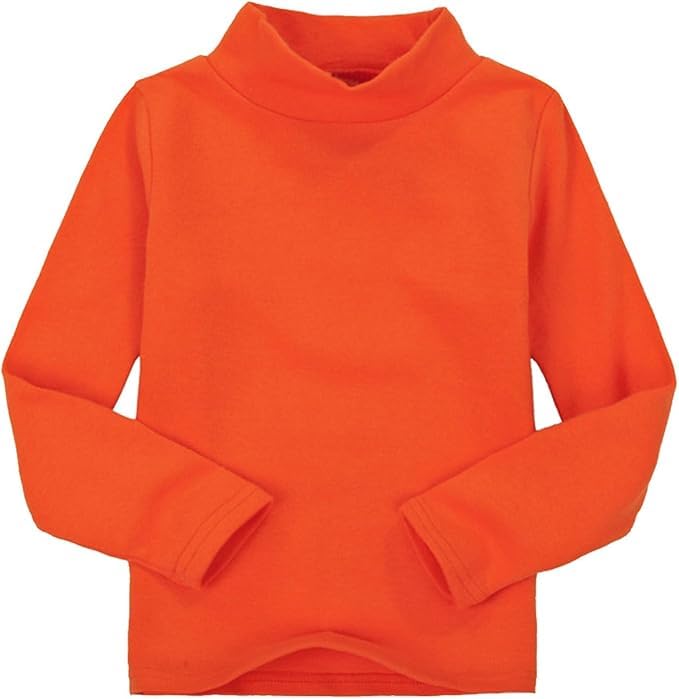 Betadog Girls Boys Long Sleeve Crewneck T-Shirt Tee Toddler Turtleneck Cotton Basic Warm Tops Shirts 28 (Orange, 4-5 Years)2