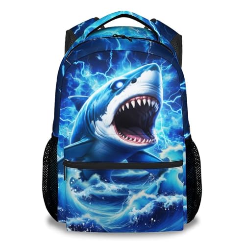AIOMXZZ Shark Backpack for Boys Kids School Backpack - Durable Elementary School Bookbag with Padded Straps for Toddler Daypack