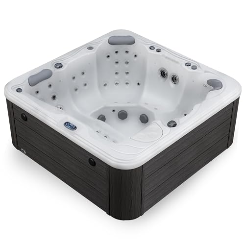 Destination Outdoor Hot Tub, 5-Person 59-Jet 80-Port 4-Pump Lounger Spa with Waterfall Arch and Bluetooth Stereo by Aqualife by Strong Spas