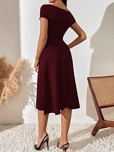 SheIn Women's Elegant V Neck Pleated 