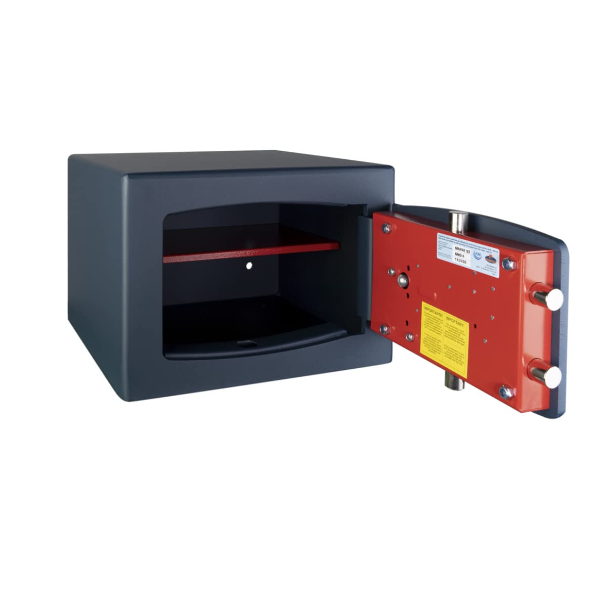 Technomax, Cassaforte a mobile, Gold Moby Diplo, modello GMD/4, Apertura con chiave a doppia mappa + combinatore a 3 volantini, Dimensioni mm. 280 (H) x 400 (L) x 350 (P)