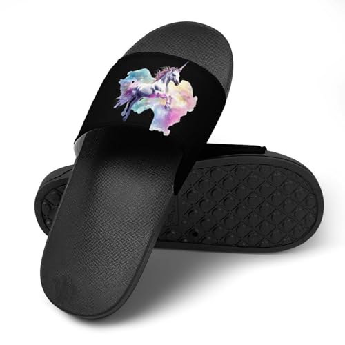 White Unicorrn Rainbow Galaxy House Sandals Non-Slip Bathroom Slippers Beach Summer Shoes for Men Women4