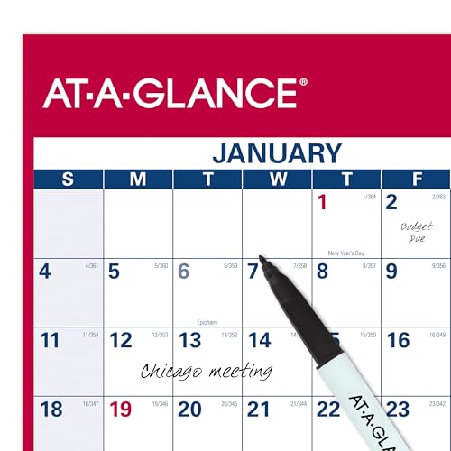 at-a-glance 2026 erasable calendar dry erase wall planner 4834 x 3234 extra large vertical-horizontal reversible pm3262826