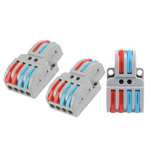 Image of ZIVIK 2 In 4 Out Wire Connector Jointer, 3 Pcs Push In Electrical Connectors, Lever Connectors Nuts, Assorted Conductors, Compact Lever Cable Connectors,Plug-in Connector 2-in 4-out (3, 2 In 4 Out)