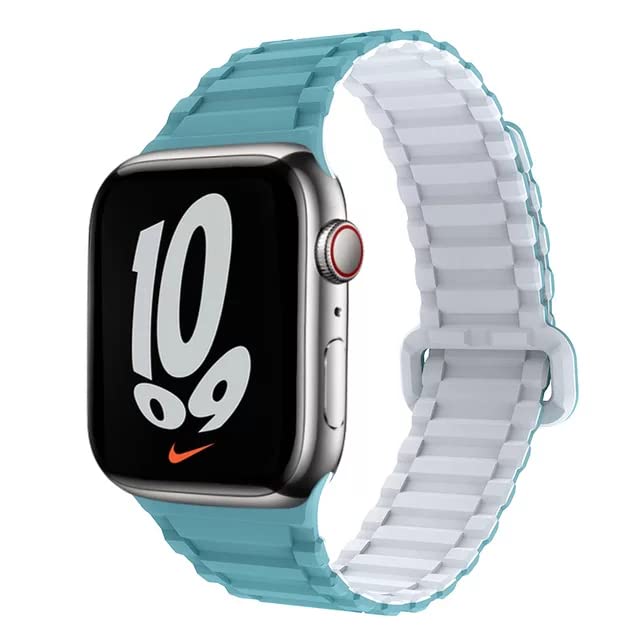 Dado Silicone Magnetic Strap Compatible with Apple watch series 8 | 7 | 6 | 5 | 4 | 3 | SE, line design strap