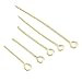 800 PC Mixed Sizes Gold Plated Eye Pins Findings Head Pins, 2.1mm Hole, 0.7mm Thick, DIY Jewelry Making