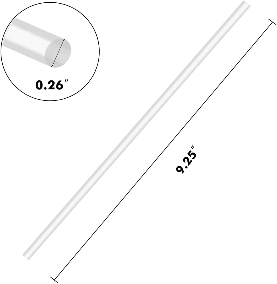 CIAO! 9.25" Clear Super Jumbo PP Straws, Plastic Wrapped, 0.26" outside diameter(6.5mm), 10,000/case