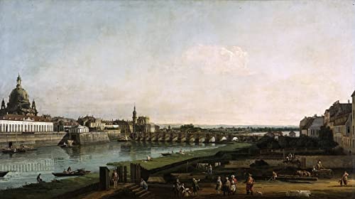 Impresión abstracta de Dresde por Bernardo Bellotto, cuadro clásico de 60x90cm para decorar