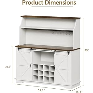 55farmhousecoffeebarwith3tierstoragekitchenhutchstoragecabinetwith6hookswinebarcabinetwith12wineracks3glassholdershutchcabinetwithstoragefordiningroomwhite Urban Country Home Decor 55 farmhouse coffee bar with 3 tier storage kitchen hutch storage cabinet with 6 hooks wine bar cabinet with 12 wine racks 3 glass holders hutch cabinet with storage for dining room white urban country home decor