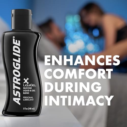 Image of Astroglide Silicone Lube (5oz), X LiquiGel Hybrid Personal Lubricant for Vaginal and Anal Sex, Silky & Lightweight for Men, Women and Couples, Waterproof for Water Play