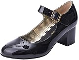 36 - 42 Lola Ramona Damen Pumps Eve Noir Vintage Lack Schuhe Pumps (36 EU, Schwarz)