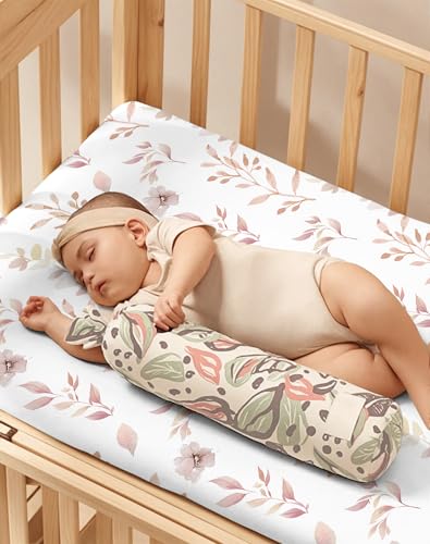 Image of Pack and Play Sheets 2 Pack, Fitted Jersey Knit Mini Crib Sheets for Baby Boys and Girls, Compatible with Graco Pack N Play and Mini Crib Mattress (Floral Fawn, Pack N Play /Mini Crib Sheets)