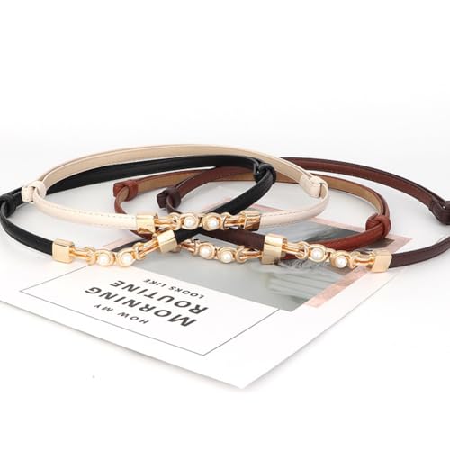 Women Stretchy Waist Belt Women Elastic Skinny Thin Leather Belts With Golden Buckle Ladies Fashion Retro Dresses Belt4