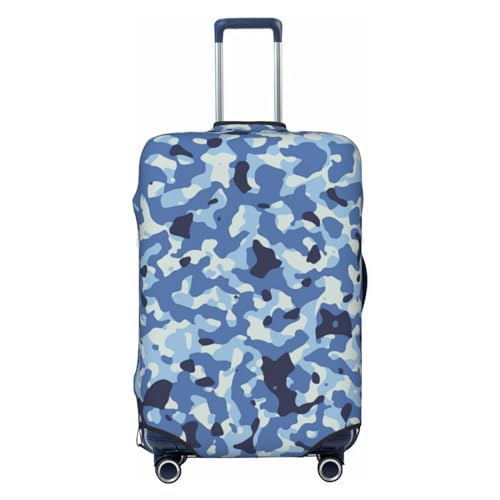 Generic Elastic Travel Luggage Cover,Blue Camouflage Pattern Dust-Proof Anti-Scratch Suitcase Cover Washable Suitcase Protector, X-Large