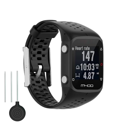 Bdsidy Correa Compatible con Polar M430 /PolarM400 Strap, Femenino Masculino Pulseras de Repuesto Watchband de Silicona Suave Correas para Polar M430 /M400 Smartwatch Accesorios (Negro)